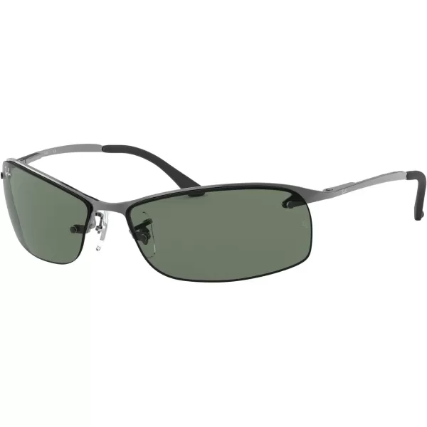 RayBan Mens Rb3183 Rectangular SunglassesGunmetalDark Green