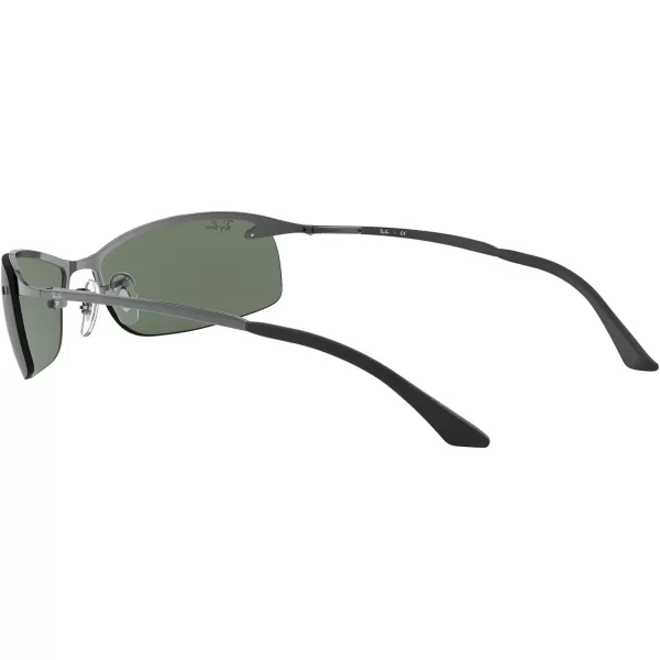 RayBan Mens Rb3183 Rectangular SunglassesGunmetalDark Green