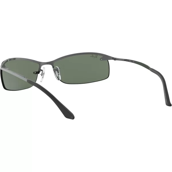 RayBan Mens Rb3183 Rectangular SunglassesGunmetalDark Green