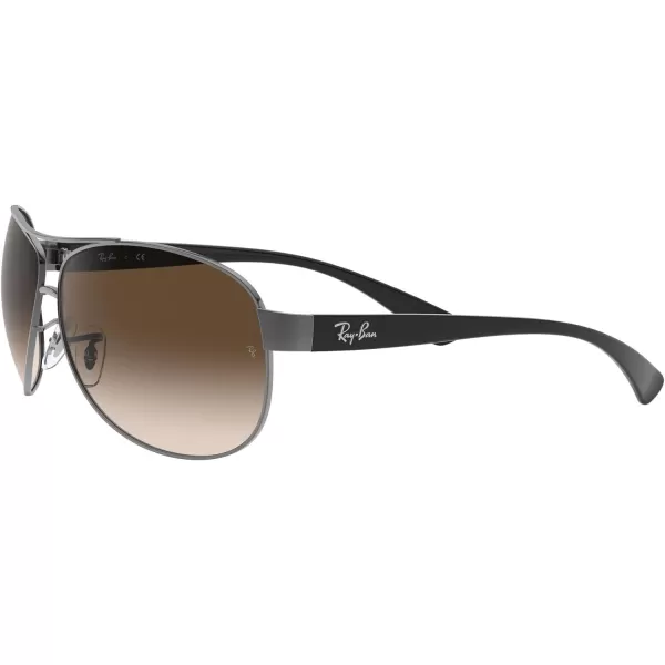 RayBan Mens Rb3386 Aviator SunglassesGunmetalBrown Gradient Dark Brown