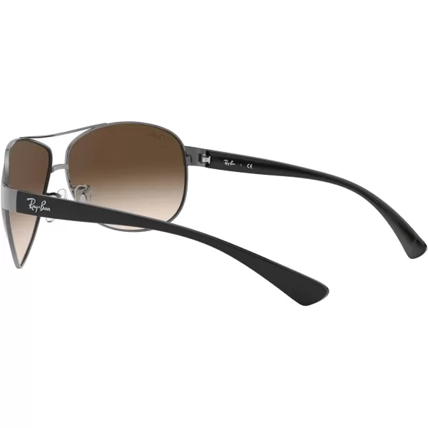 RayBan Mens Rb3386 Aviator SunglassesGunmetalBrown Gradient Dark Brown