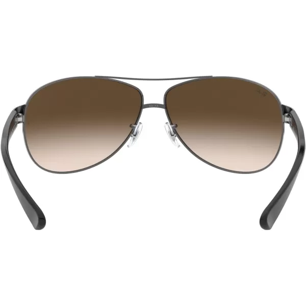 RayBan Mens Rb3386 Aviator SunglassesGunmetalBrown Gradient Dark Brown