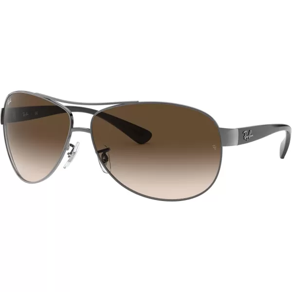 RayBan Mens Rb3386 Aviator SunglassesGunmetalBrown Gradient Dark Brown