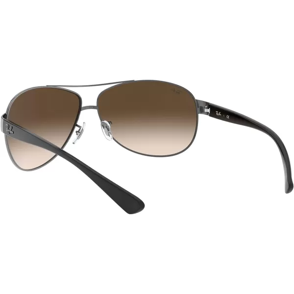 RayBan Mens Rb3386 Aviator SunglassesGunmetalBrown Gradient Dark Brown