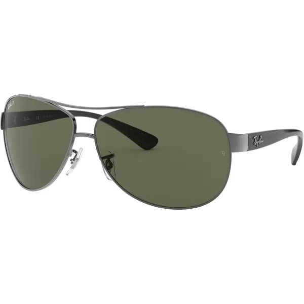 RayBan Mens Rb3386 Aviator SunglassesGunmetalPolarized Green