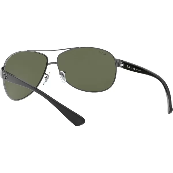 RayBan Mens Rb3386 Aviator SunglassesGunmetalPolarized Green