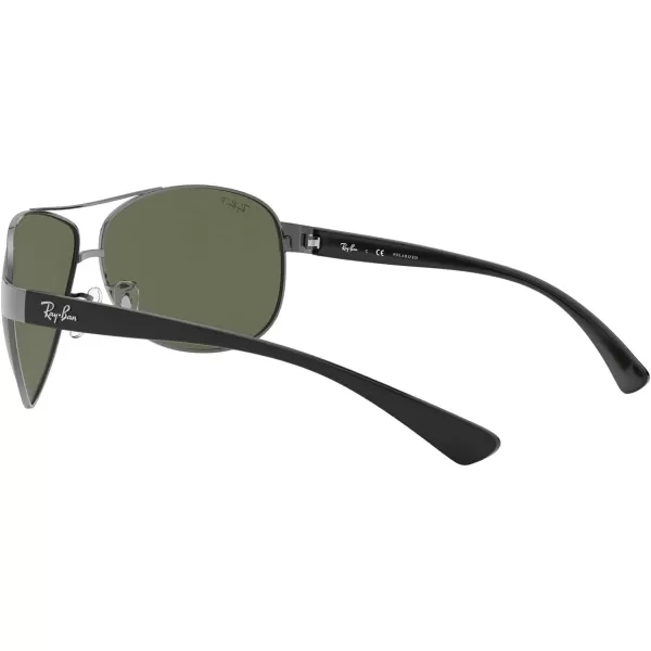 RayBan Mens Rb3386 Aviator SunglassesGunmetalPolarized Green