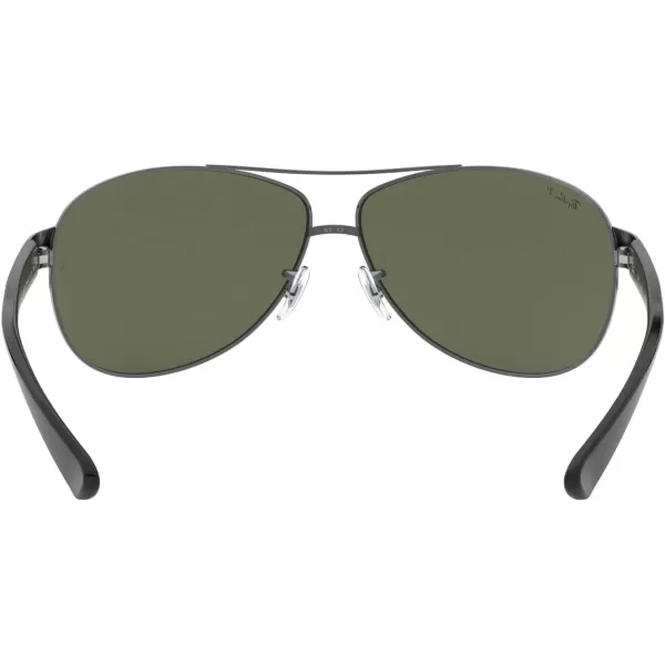 RayBan Mens Rb3386 Aviator SunglassesGunmetalPolarized Green