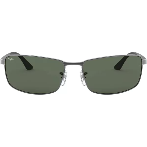 RayBan Mens Rb3498 Rectangular SunglassesGunmetalGreen