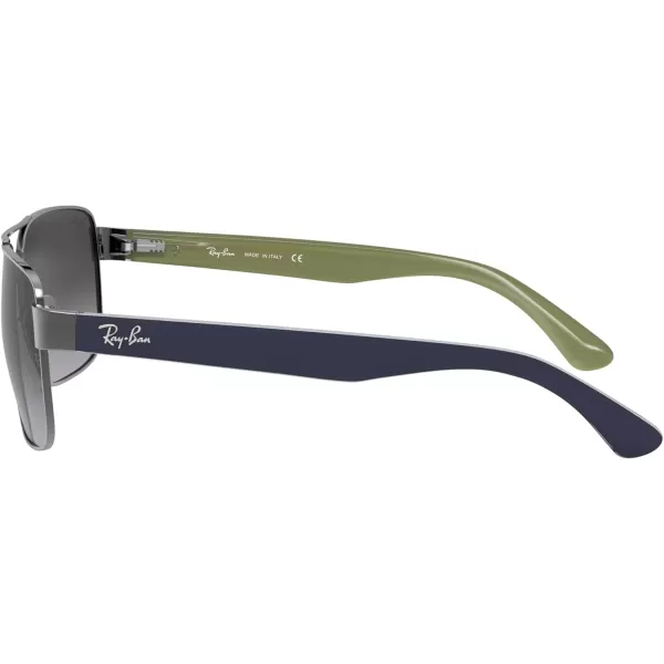 RayBan Mens Rb3530 Square SunglassesGunmetalLight Grey Gradient Dark Grey