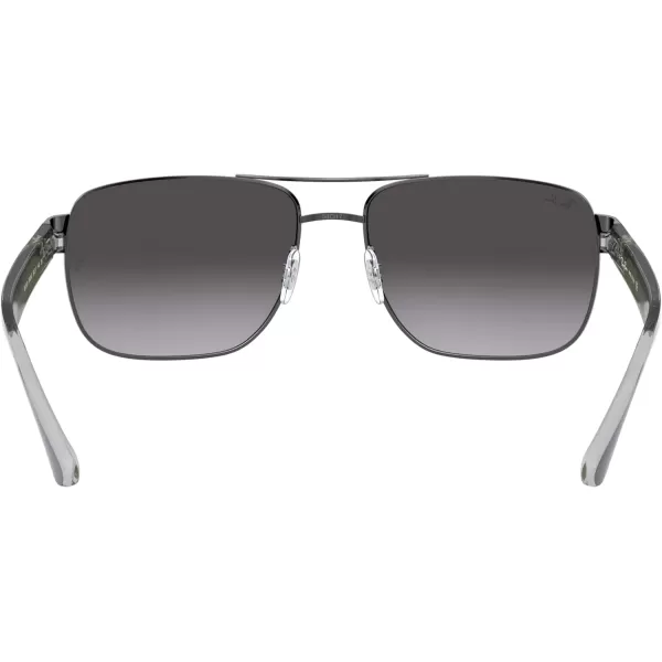 RayBan Mens Rb3530 Square SunglassesGunmetalLight Grey Gradient Dark Grey