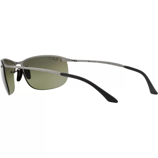 RayBan Mens Rb3542 Chromance Rectangular SunglassesMatte GunmetalPolarized Grey Mirrored Silver