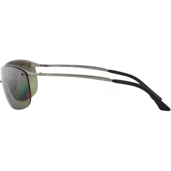 RayBan Mens Rb3542 Chromance Rectangular SunglassesMatte GunmetalPolarized Grey Mirrored Silver