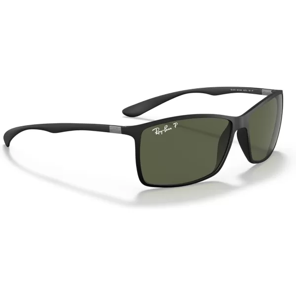 RayBan Mens Rb4179 Liteforce Square SunglassesMatte BlackPolarized Green