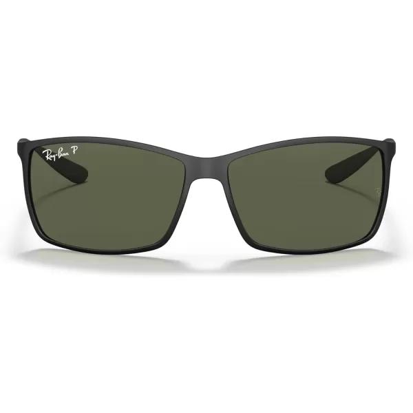 RayBan Mens Rb4179 Liteforce Square SunglassesMatte BlackPolarized Green