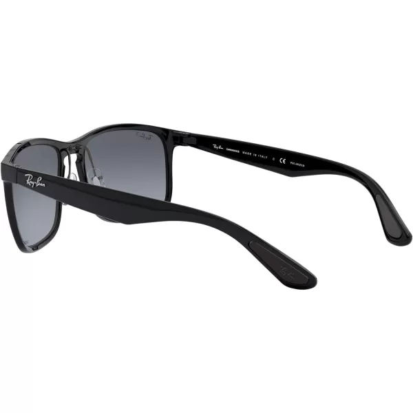 RayBan Mens Rb4264 Chromance Square SunglassesBlackPolarized Blue Mirrored Gold Gradient