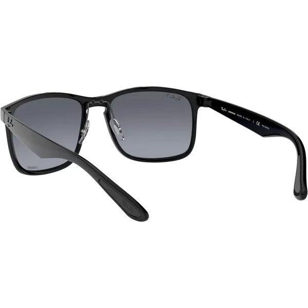 RayBan Mens Rb4264 Chromance Square SunglassesBlackPolarized Blue Mirrored Gold Gradient