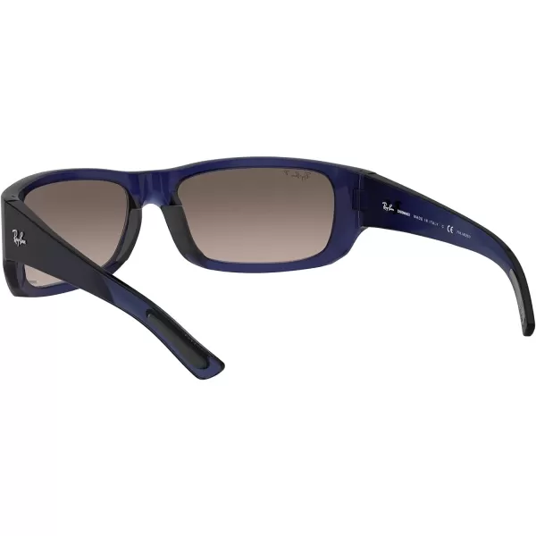 RayBan Mens Rb4283ch Chromance Rectangular SunglassesBluePolarized Grey Mirrored Silver