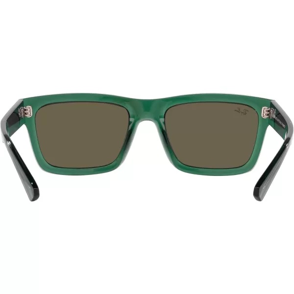 RayBan Mens Rb4396 Warren Rectangular SunglassesTransparent GreenBrown