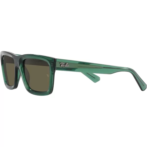 RayBan Mens Rb4396 Warren Rectangular SunglassesTransparent GreenBrown