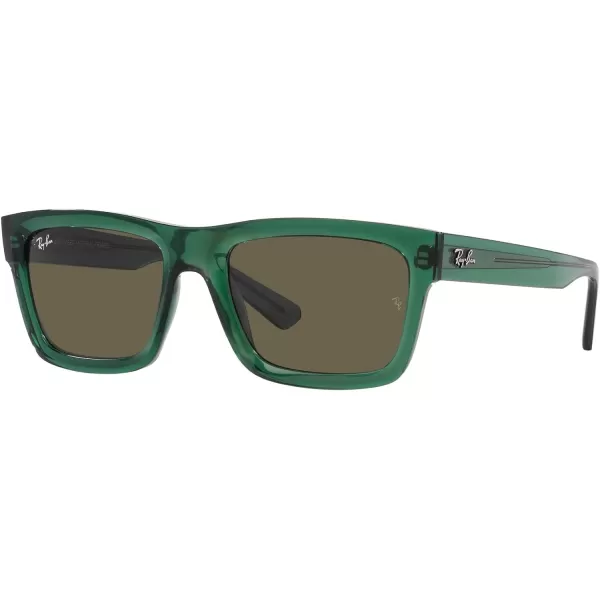 RayBan Mens Rb4396 Warren Rectangular SunglassesTransparent GreenBrown