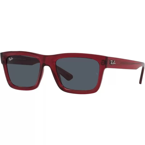 RayBan Mens Rb4396 Warren Rectangular SunglassesTransparent RedDark Grey