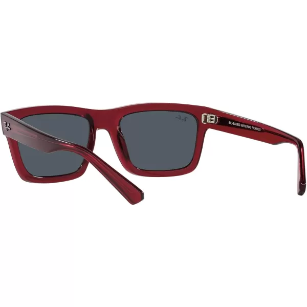 RayBan Mens Rb4396 Warren Rectangular SunglassesTransparent RedDark Grey