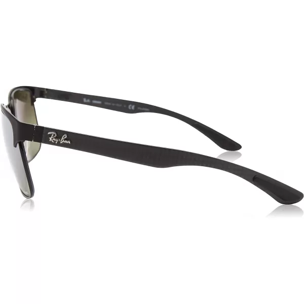 RayBan Mens Rb8319ch Chromance Square SunglassesMatte Black on BlackPolarized Grey Mirrored Silver