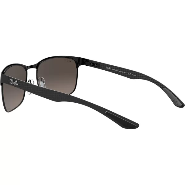 RayBan Mens Rb8319ch Chromance Square SunglassesMatte Black on BlackPolarized Grey Mirrored Silver