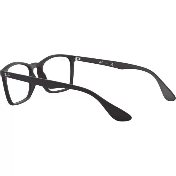 RayBan Mens Rx7045 Square Prescription Eyeglass FramesRubber BlackDemo Lens