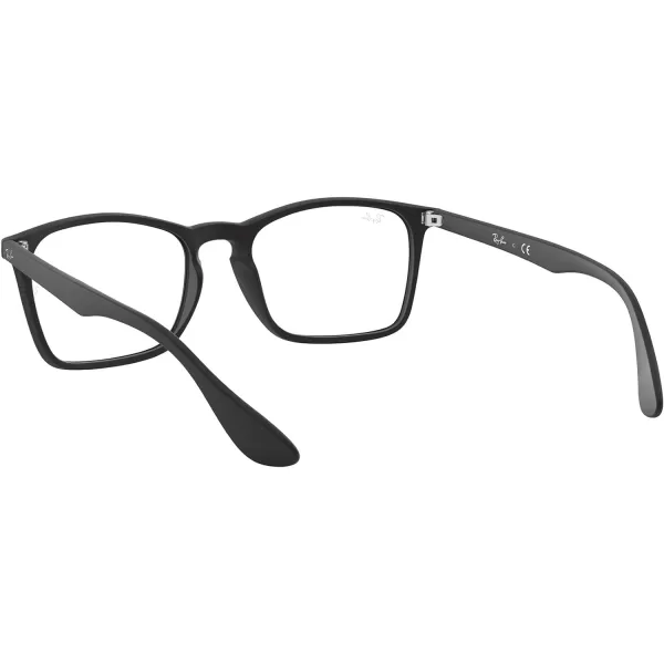 RayBan Mens Rx7045 Square Prescription Eyeglass FramesRubber BlackDemo Lens