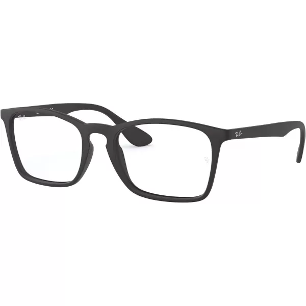 RayBan Mens Rx7045 Square Prescription Eyeglass FramesRubber BlackDemo Lens