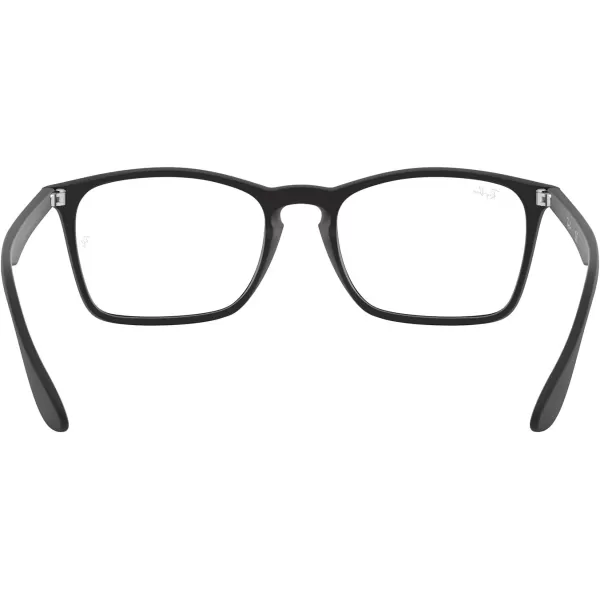 RayBan Mens Rx7045 Square Prescription Eyeglass FramesRubber BlackDemo Lens