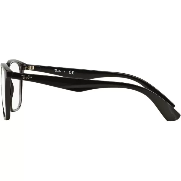 RayBan Mens Rx7066 Square Prescription Eyeglass FramesBlackDemo Lens