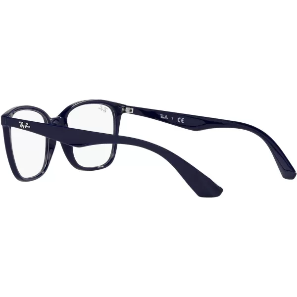 RayBan Mens Rx7066 Square Prescription Eyeglass FramesBlueDemo Lens