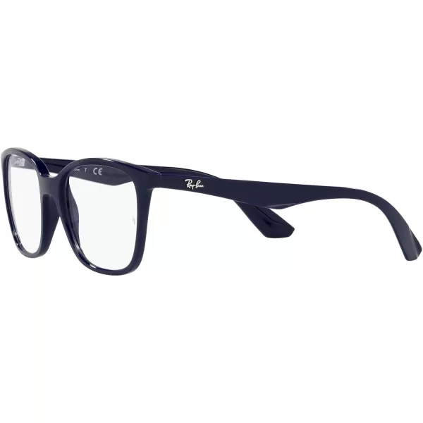 RayBan Mens Rx7066 Square Prescription Eyeglass FramesBlueDemo Lens