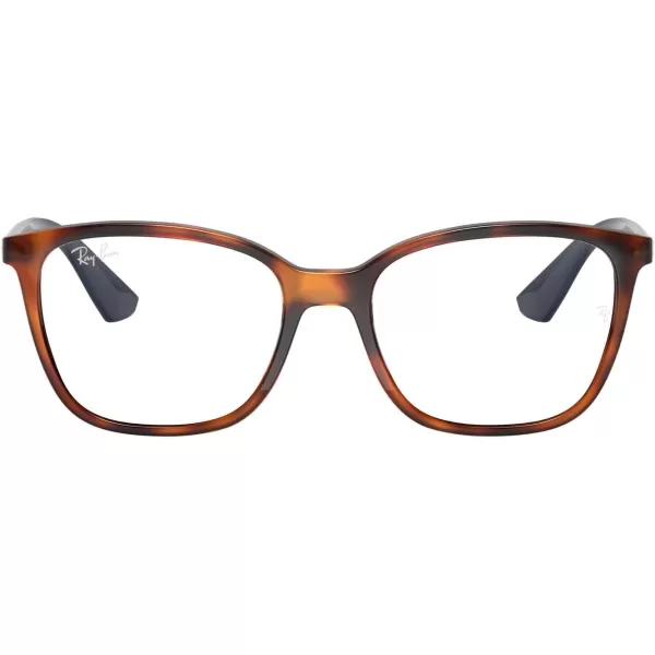 RayBan Mens Rx7066 Square Prescription Eyeglass FramesLight HavanaDemo Lens