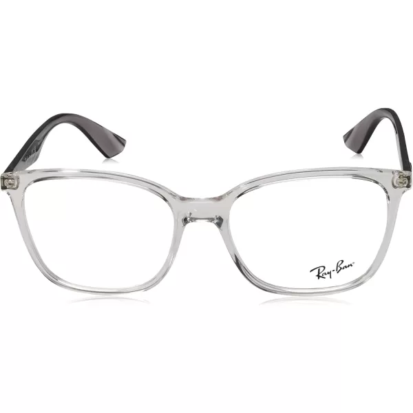 RayBan Mens Rx7066 Square Prescription Eyeglass FramesTransparent on GreyDemo Lens