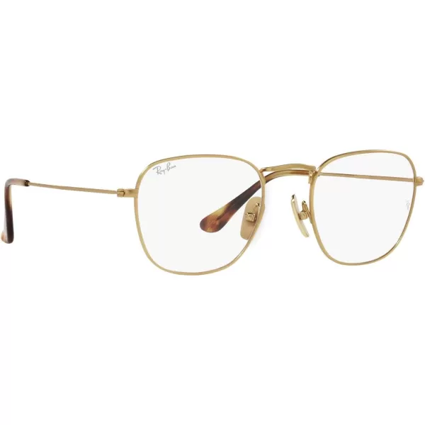 RayBan Mens Rx8157v Frank Titanium Square Prescription Eyewear FramesDemigloss Brushed GoldDemo Lens