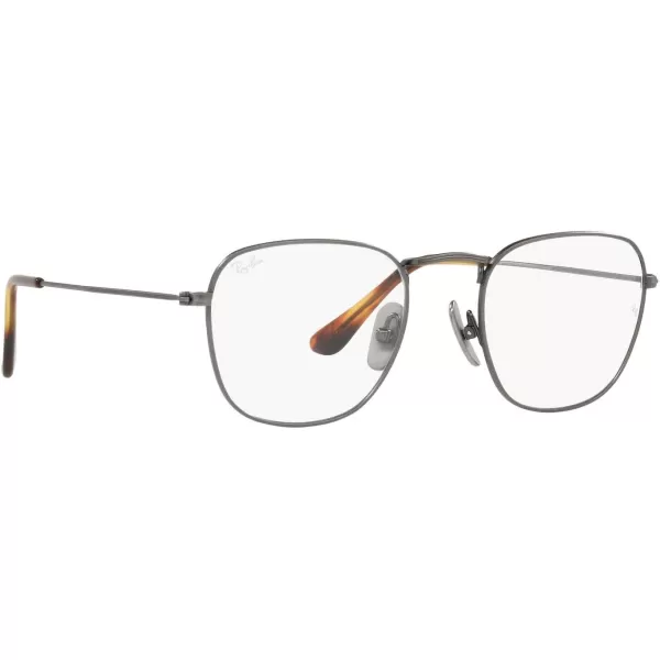 RayBan Mens Rx8157v Frank Titanium Square Prescription Eyewear FramesDemigloss GunmetalDemo Lens