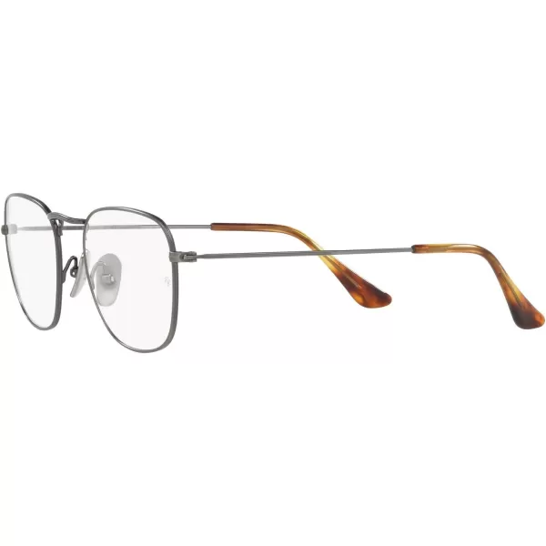 RayBan Mens Rx8157v Frank Titanium Square Prescription Eyewear FramesDemigloss GunmetalDemo Lens