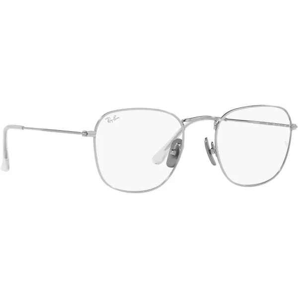 RayBan Mens Rx8157v Frank Titanium Square Prescription Eyewear FramesSilverDemo Lens