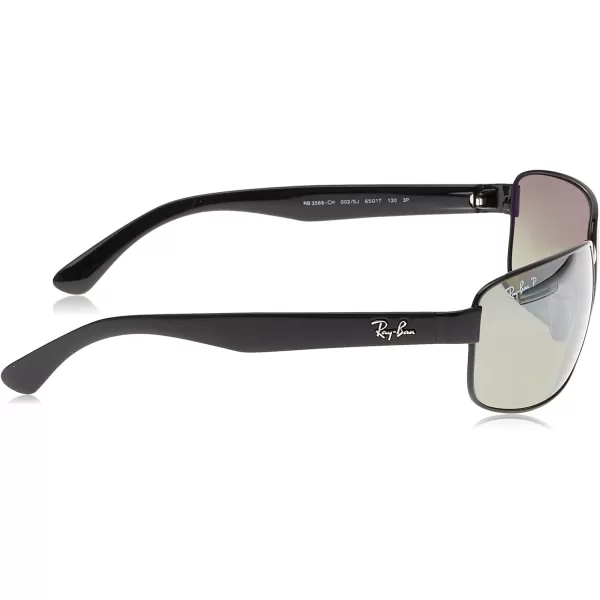 RayBan Mens Sunglasses MetalSteelBlackPolarized Grey Mirrored Silver Polarized Grey Mirror Silver