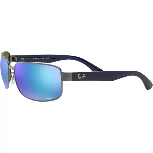 RayBan Mens Sunglasses MetalSteelGunmetalPolarized Green Mirrored Blue Polarized Green Mirror Blue