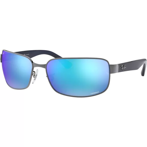 RayBan Mens Sunglasses MetalSteelGunmetalPolarized Green Mirrored Blue Polarized Green Mirror Blue