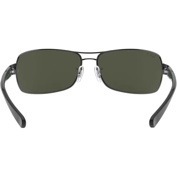 RayBan Mens Sunglasses RB3379 MetalGunmetalPolarized Dark Green Polarized Dark Green