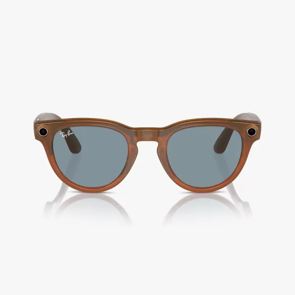 RayBan Meta  Headliner Standard Smart Glasses  Shiny Black Polarized G15 GreenHeadliner Plano Shiny Caramel Transparent  Teal Blue