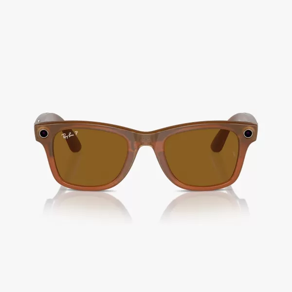 RayBan Meta  Headliner Standard Smart Glasses  Shiny Black Polarized G15 GreenWayfarer Large Polarized Shiny Caramel Transparent  Polarized Brown