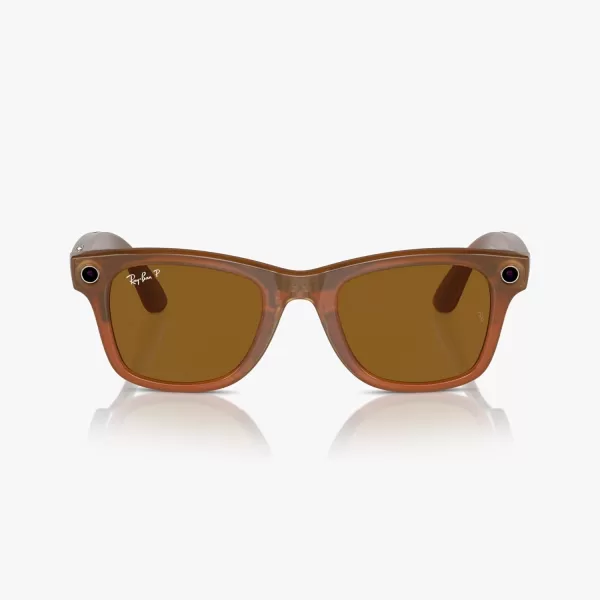 RayBan Meta  Headliner Standard Smart Glasses  Shiny Black Polarized G15 GreenWayfarer Polarized Shiny Caramel Transparent  Polarized Brown