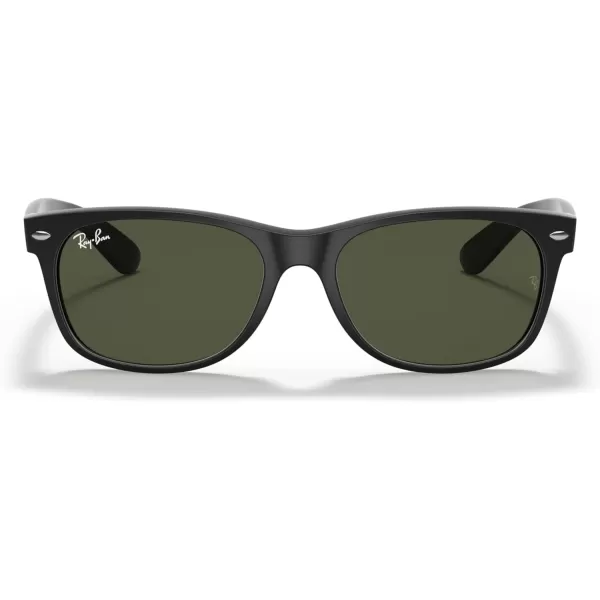 RayBan New Wayfarer Sunglasses Matte Black RB2132 622 52Rubber BlackG15 Green